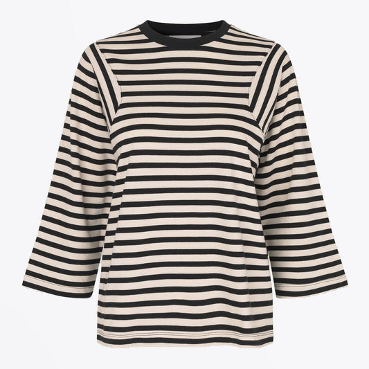 Never - Striped Tee - Black