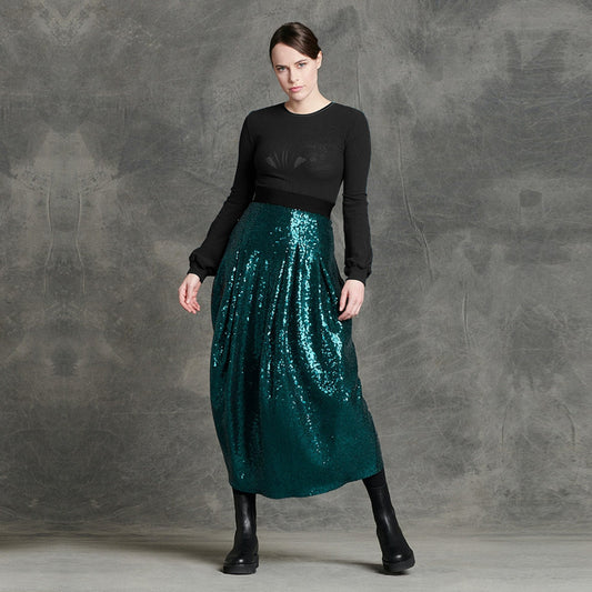 - Attain - Self-Pattern Knit Sweater - Black