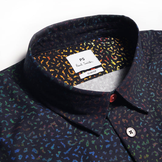 - Organic Cotton Slim-Fit Shirt - Navy/Green