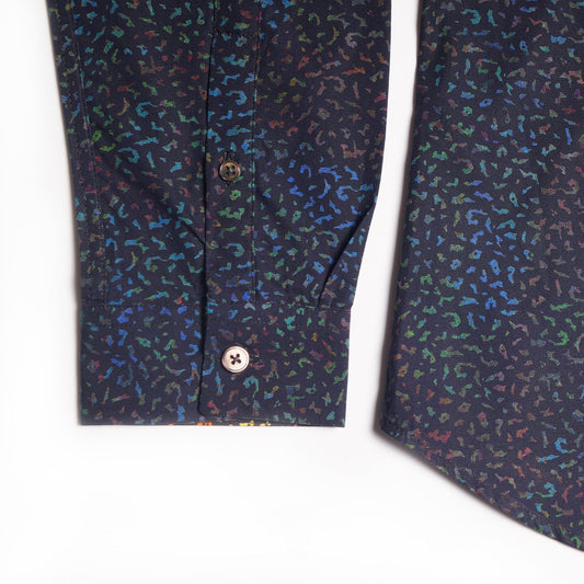 - Organic Cotton Slim-Fit Shirt - Navy/Green