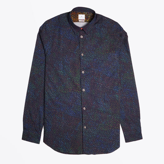 - Organic Cotton Slim-Fit Shirt - Navy/Green