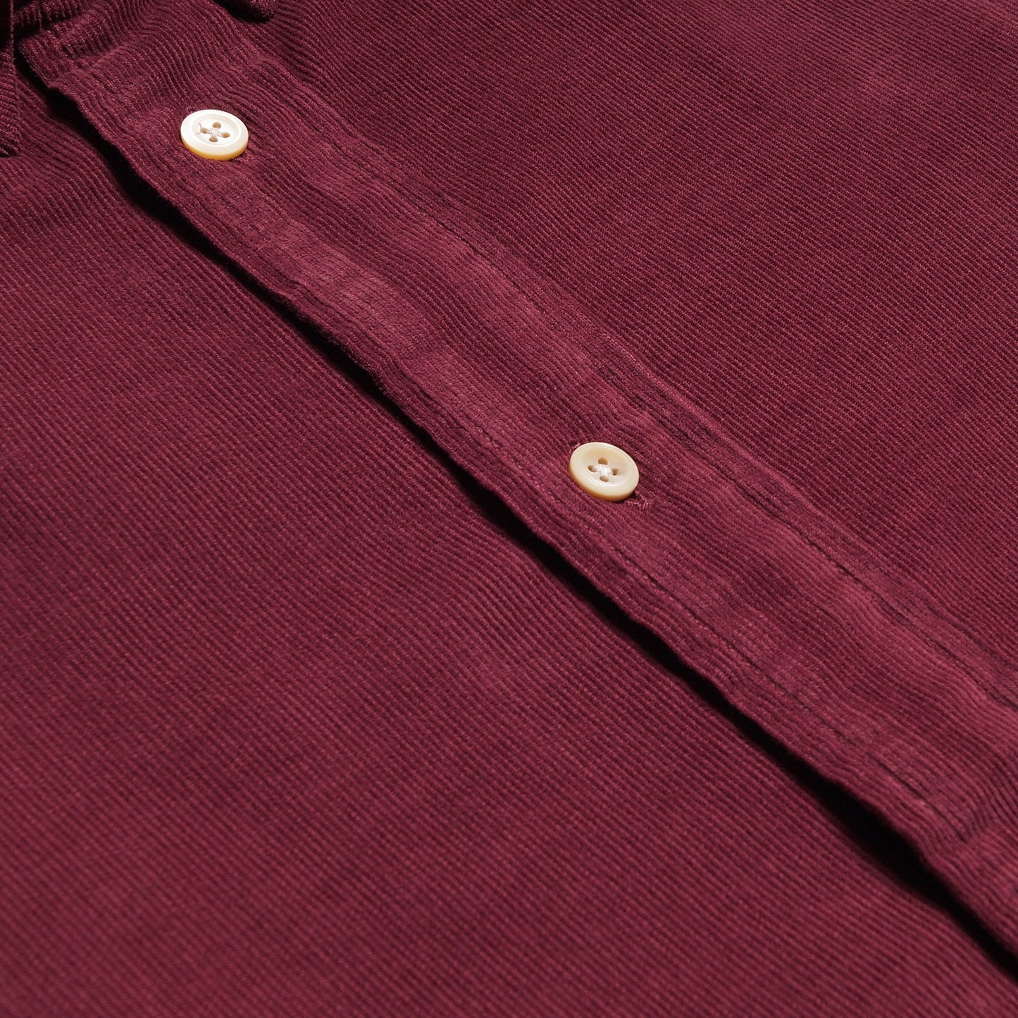 - Tailored-Fit Corduroy Shirt - Burgundy