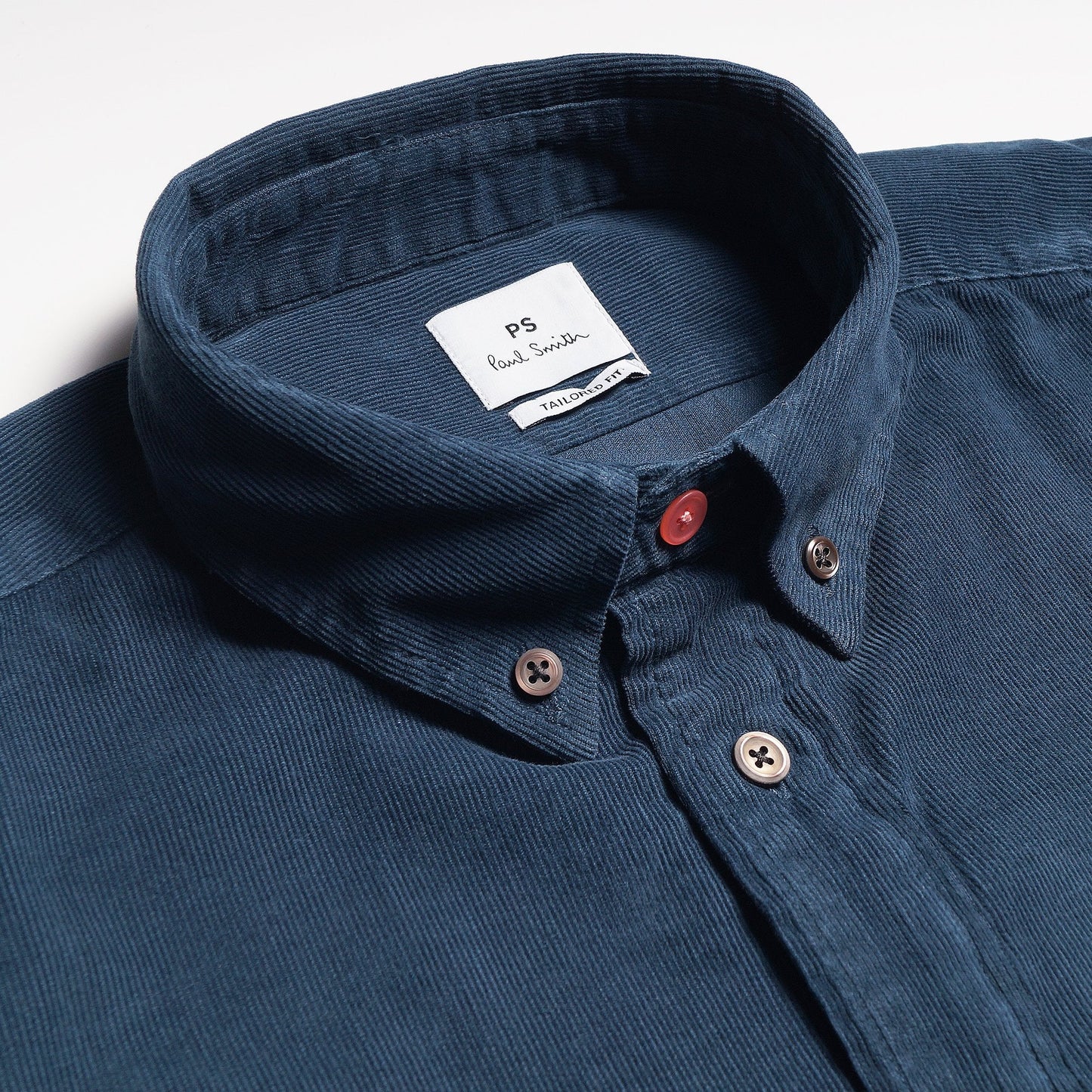 - Tailored-Fit Corduroy Shirt - Blue