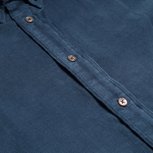 - Tailored-Fit Corduroy Shirt - Blue