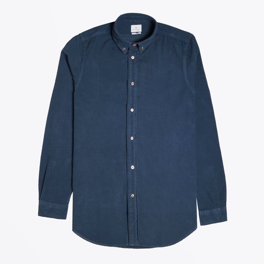- Tailored-Fit Corduroy Shirt - Blue