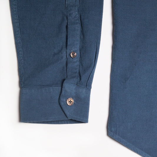 - Tailored-Fit Corduroy Shirt - Blue