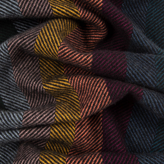 - 'Artist Stripe' Herringbone Wool-Cashmere Scarf