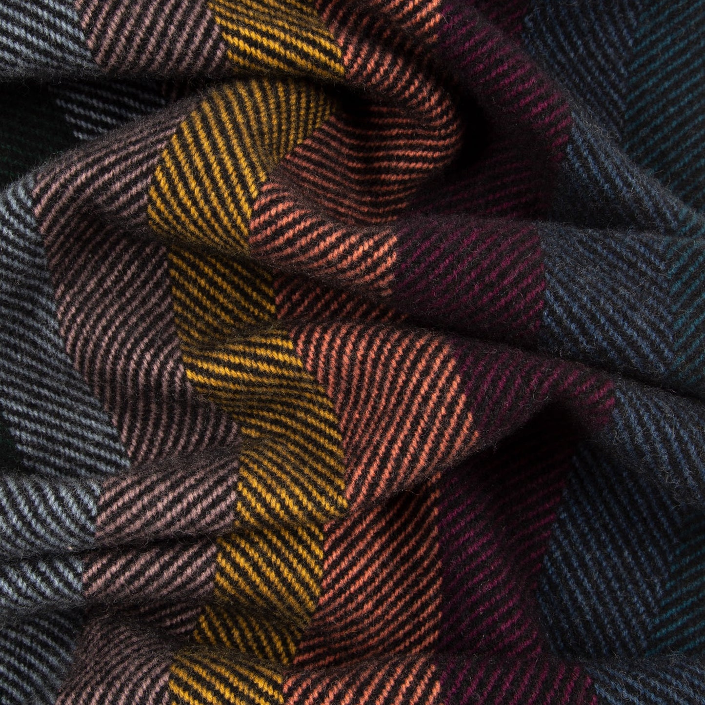 - 'Artist Stripe' Herringbone Wool-Cashmere Scarf
