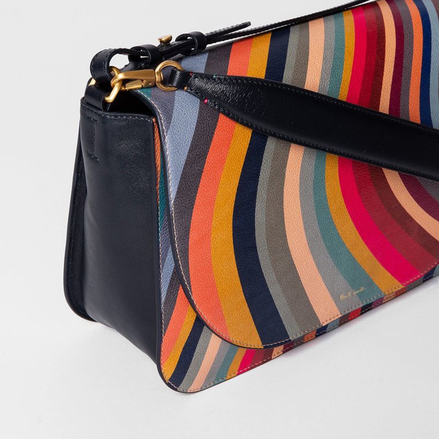 - Swirl Medium Leather Saddle Bag - Multi