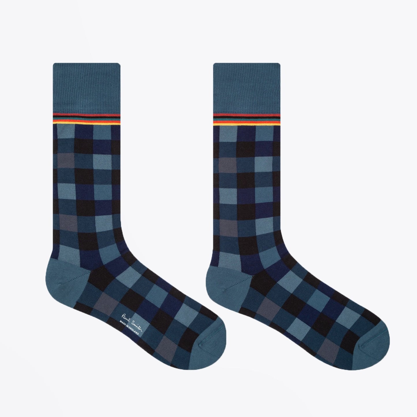 - Check Socks - Blue