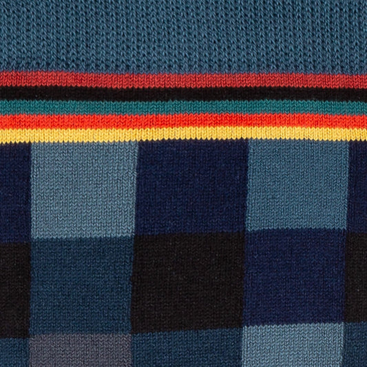 - Check Socks - Blue