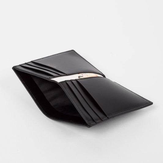 Leather 'Naked Lady' Credit Card Wallet - Black