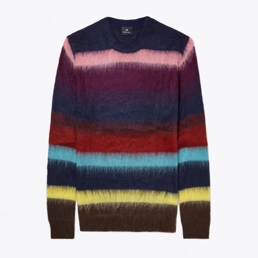 - Ombre Stripe Mohair-Blend Sweater - Multi