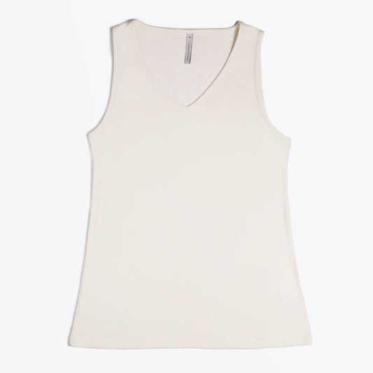 - V-Neck Vest Top - Cream