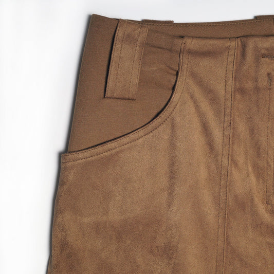 - Suedette Trouser - Brown