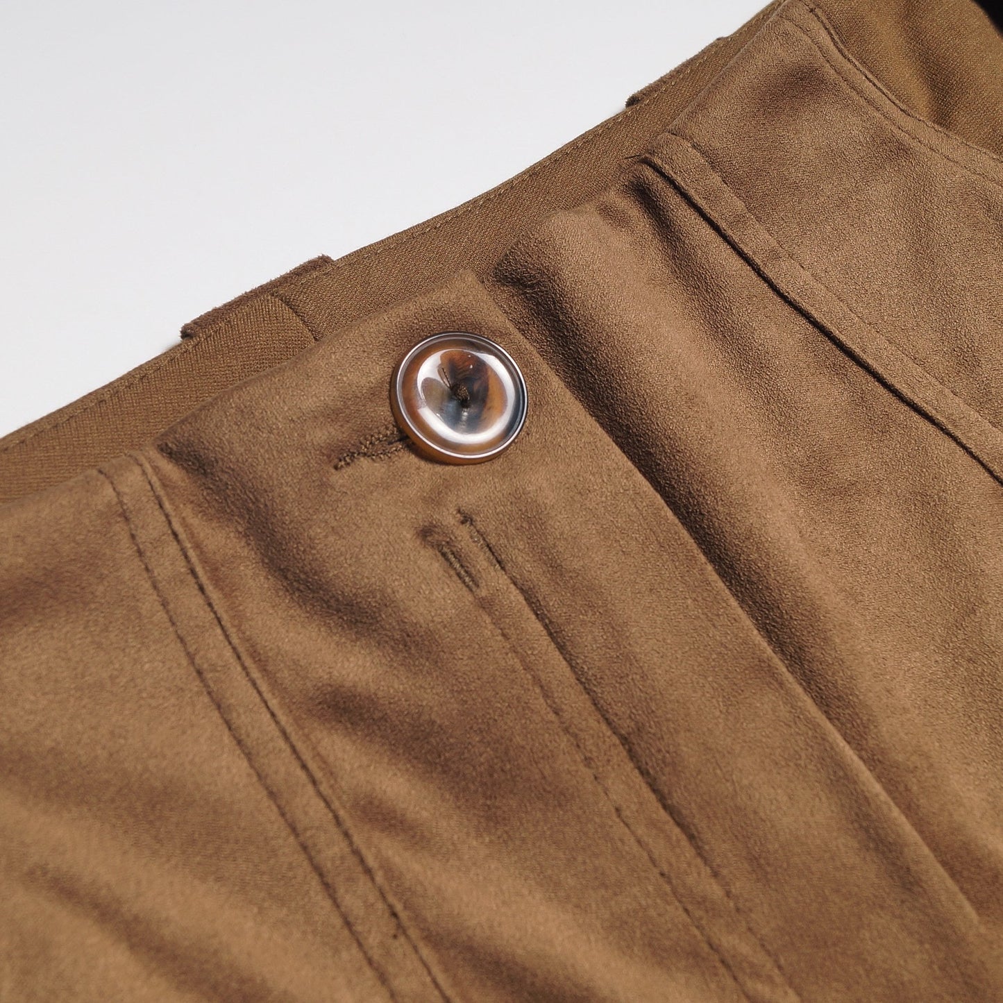 - Suedette Trouser - Brown