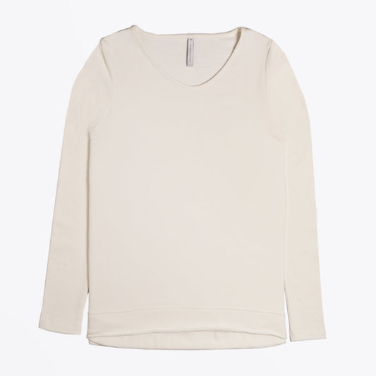 - Cotton-Modal Blend Pullover - Cream