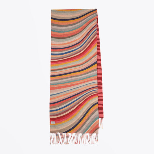 - Zebra Double-Sided Wool-Blend Scarf - Multi