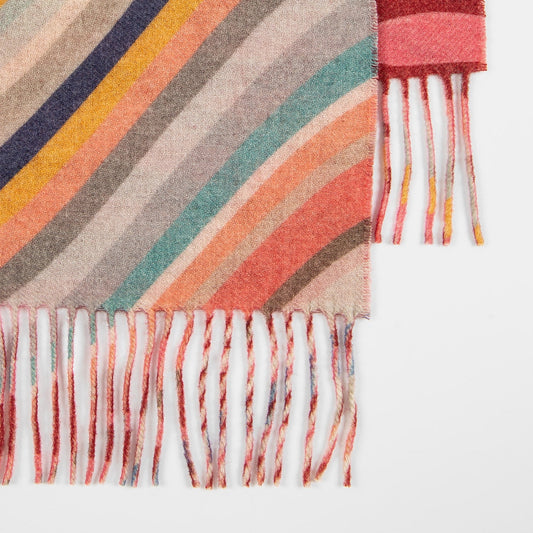 - Zebra Double-Sided Wool-Blend Scarf - Multi