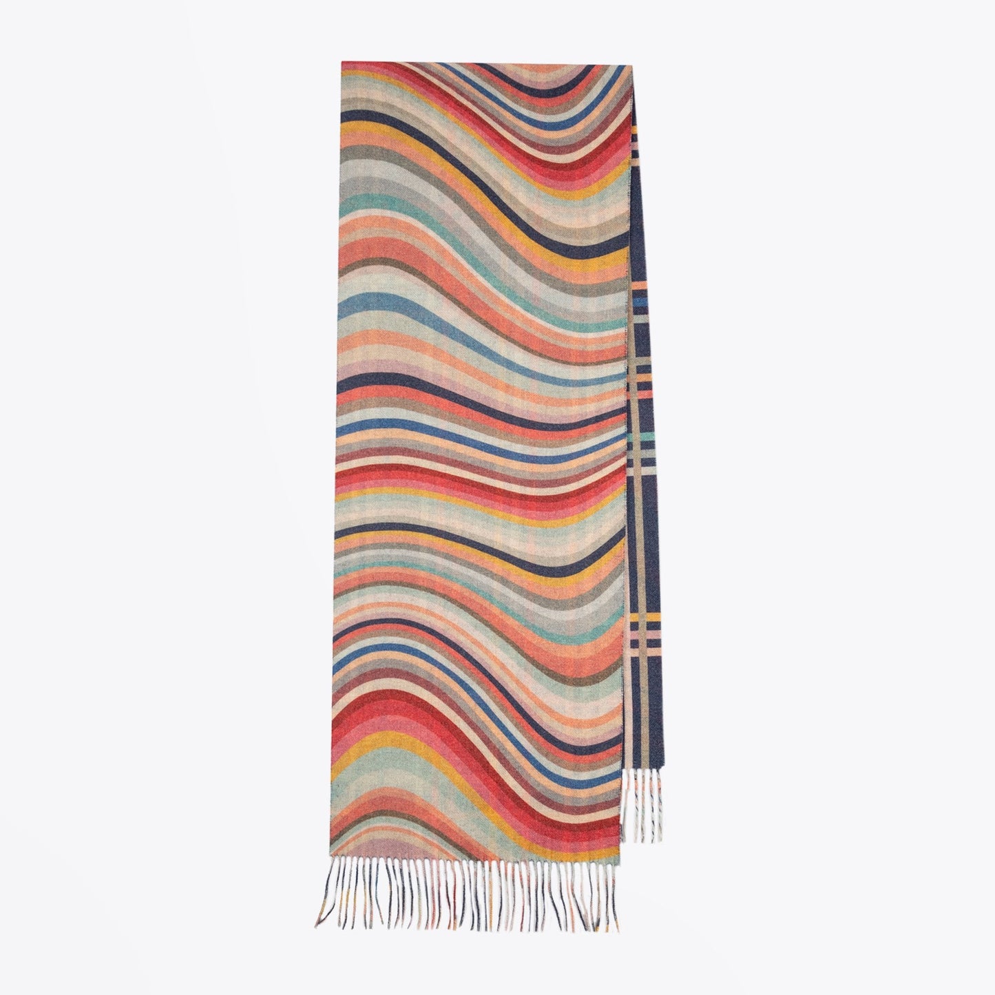 - Check Double-Sided Wool-Blend Scarf - Multi