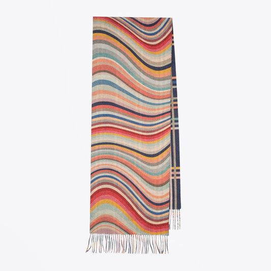 - Check Double-Sided Wool-Blend Scarf - Multi