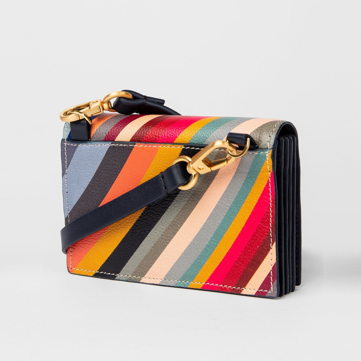 - 'Swirl' Leather Purse With Strap - Multi