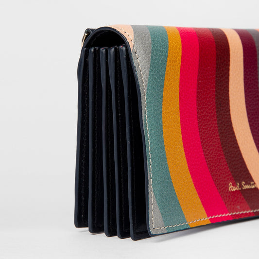 - 'Swirl' Leather Purse With Strap - Multi