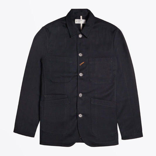 - Wool Twill Bakers Jacket - Navy