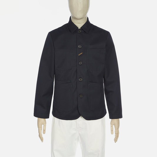 - Wool Twill Bakers Jacket - Navy
