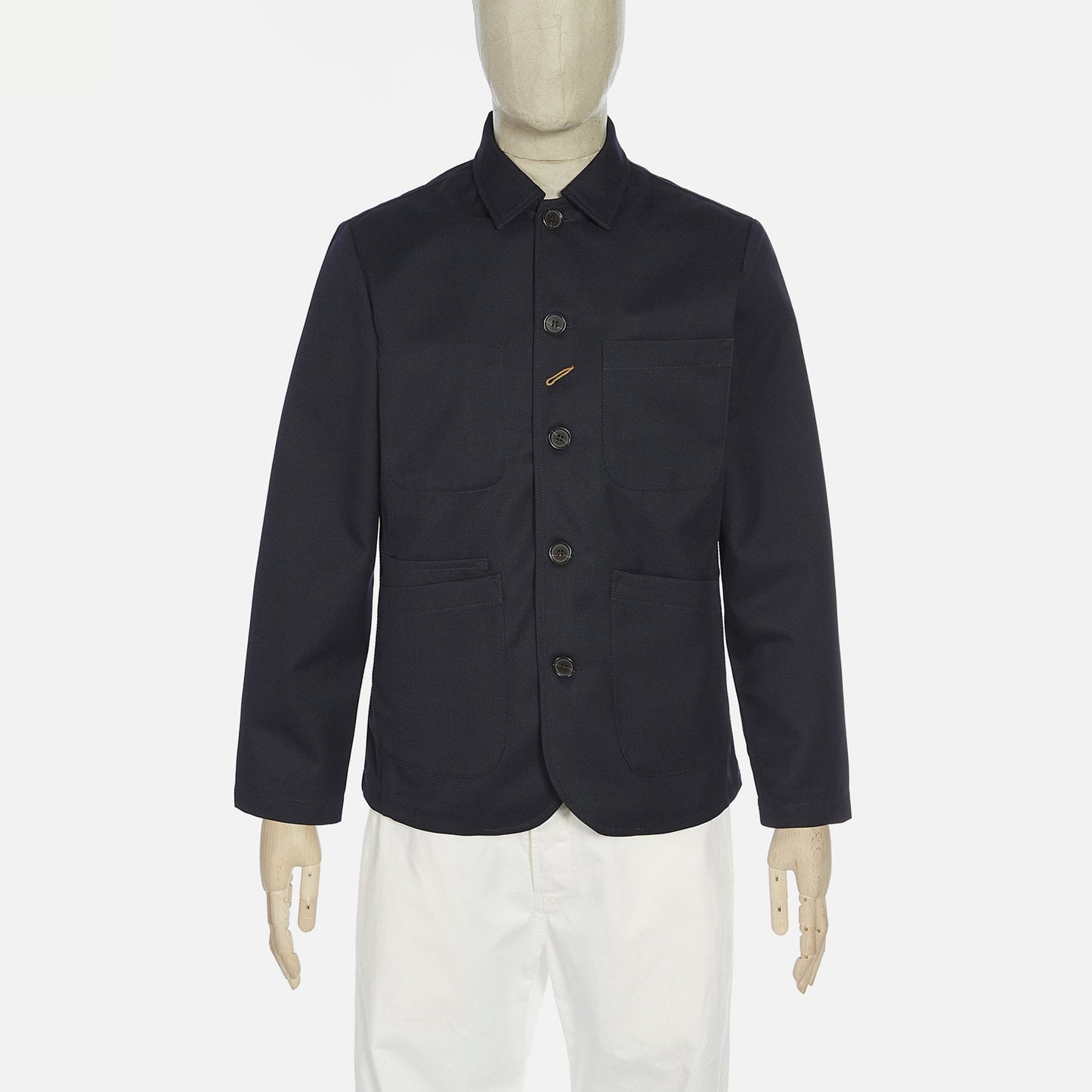 - Wool Twill Bakers Jacket - Navy