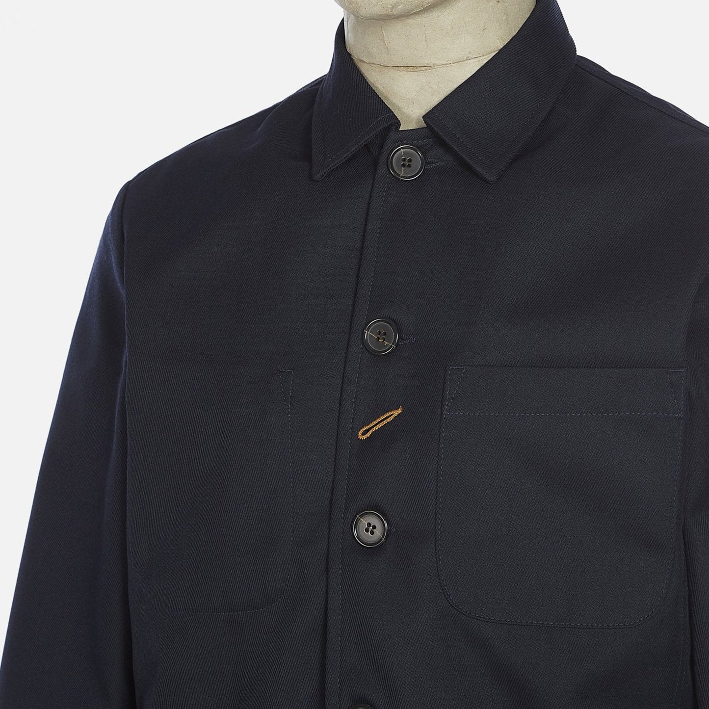 - Wool Twill Bakers Jacket - Navy