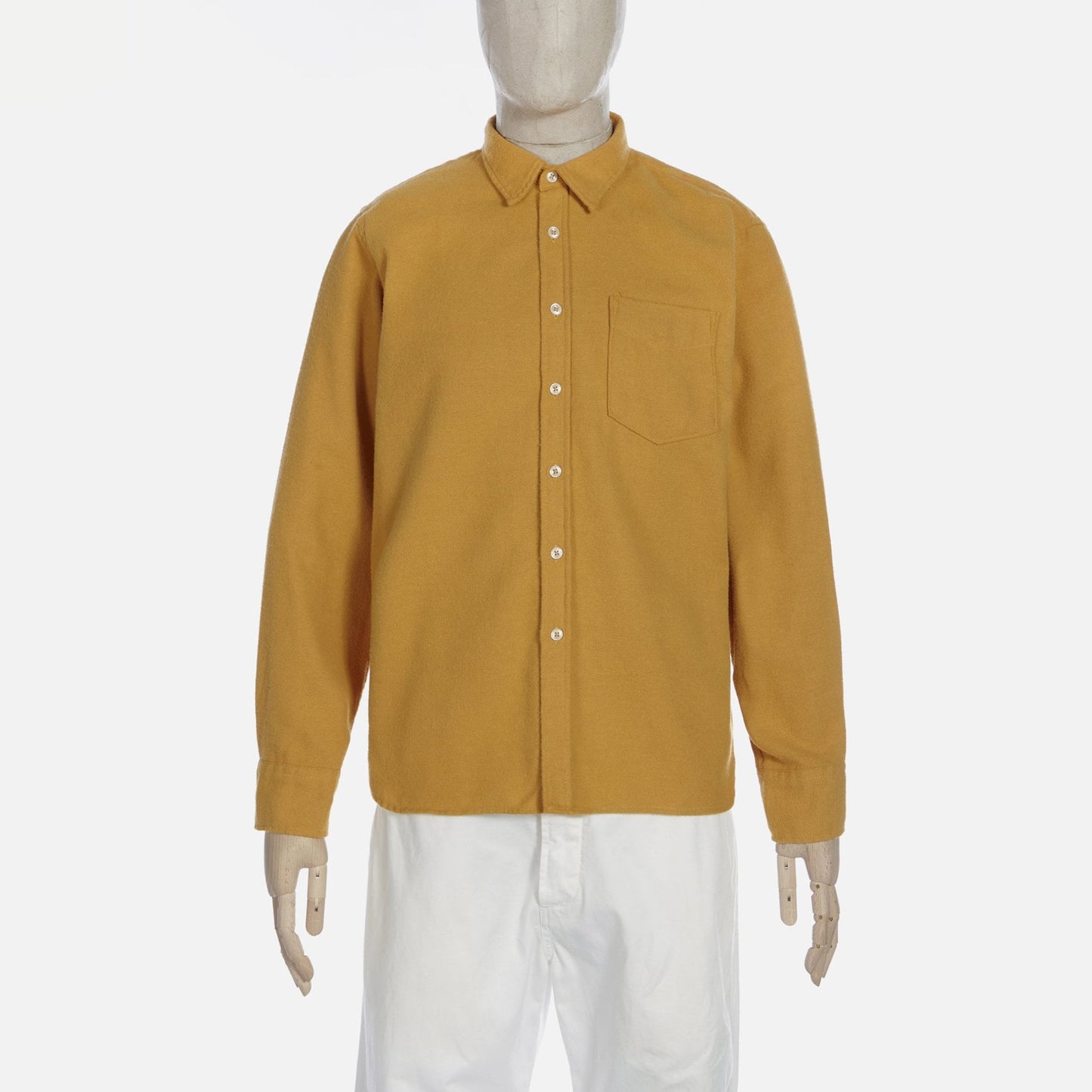 - Brushed Organic Cotton Shirt - Mustard