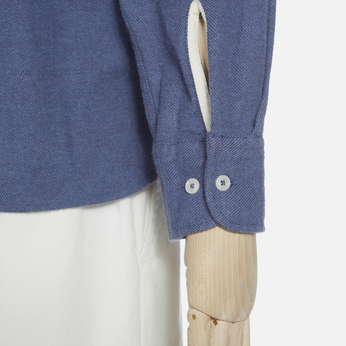 - Brushed Organic Cotton Shirt - Blue