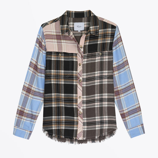 - Brando - Plaid Patchwork Shirt - Multi