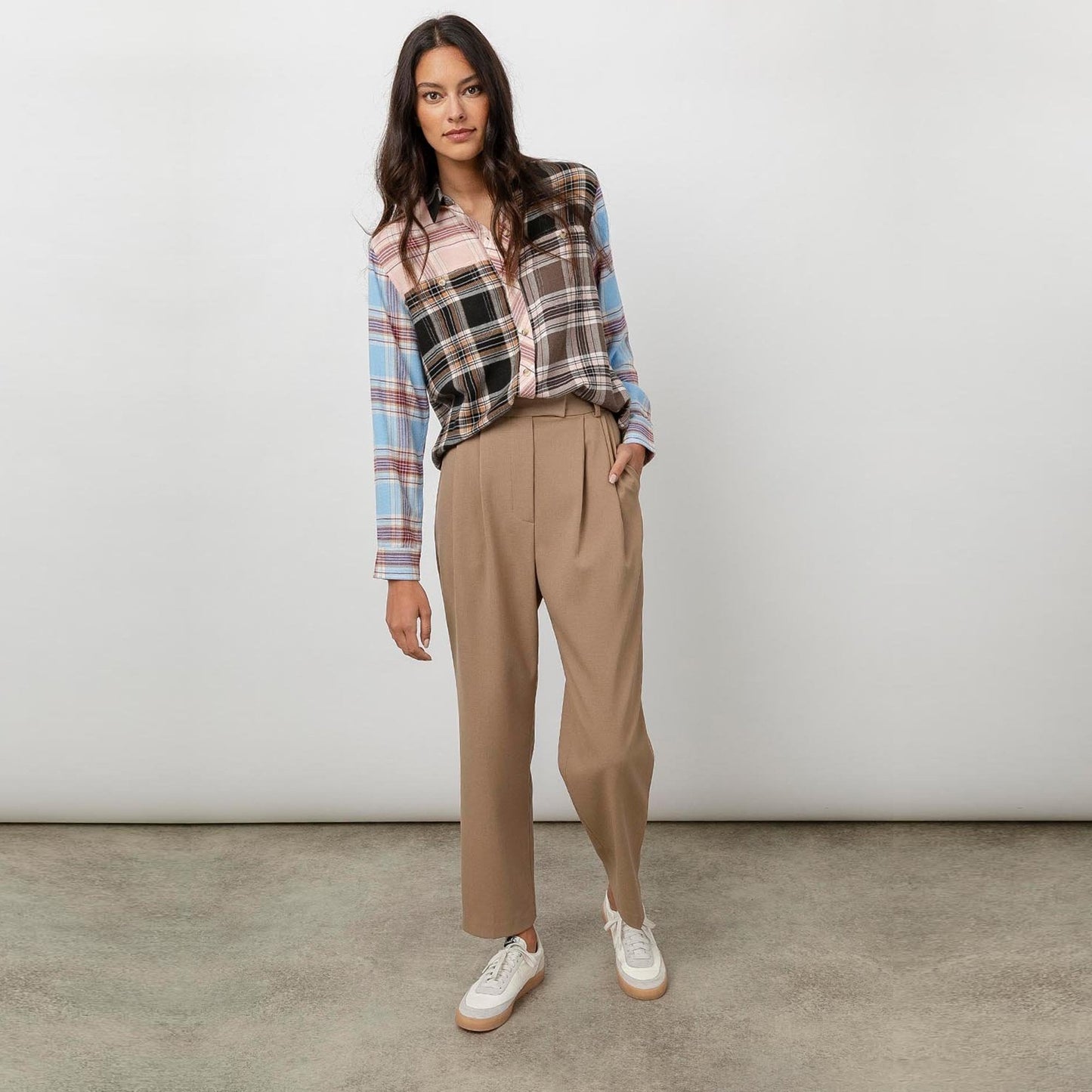 - Brando - Plaid Patchwork Shirt - Multi