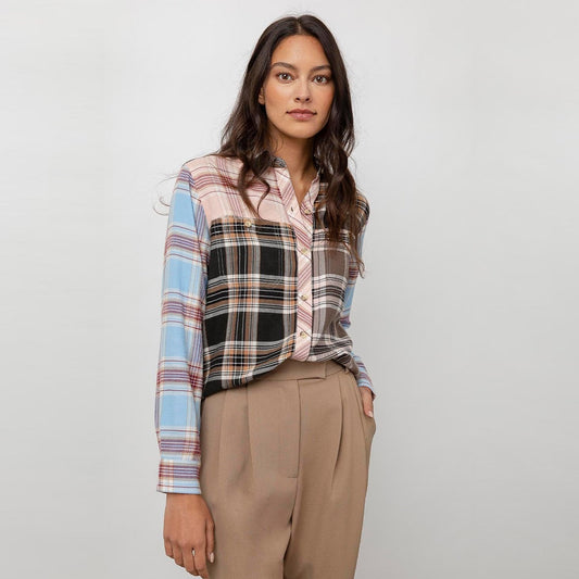 - Brando - Plaid Patchwork Shirt - Multi