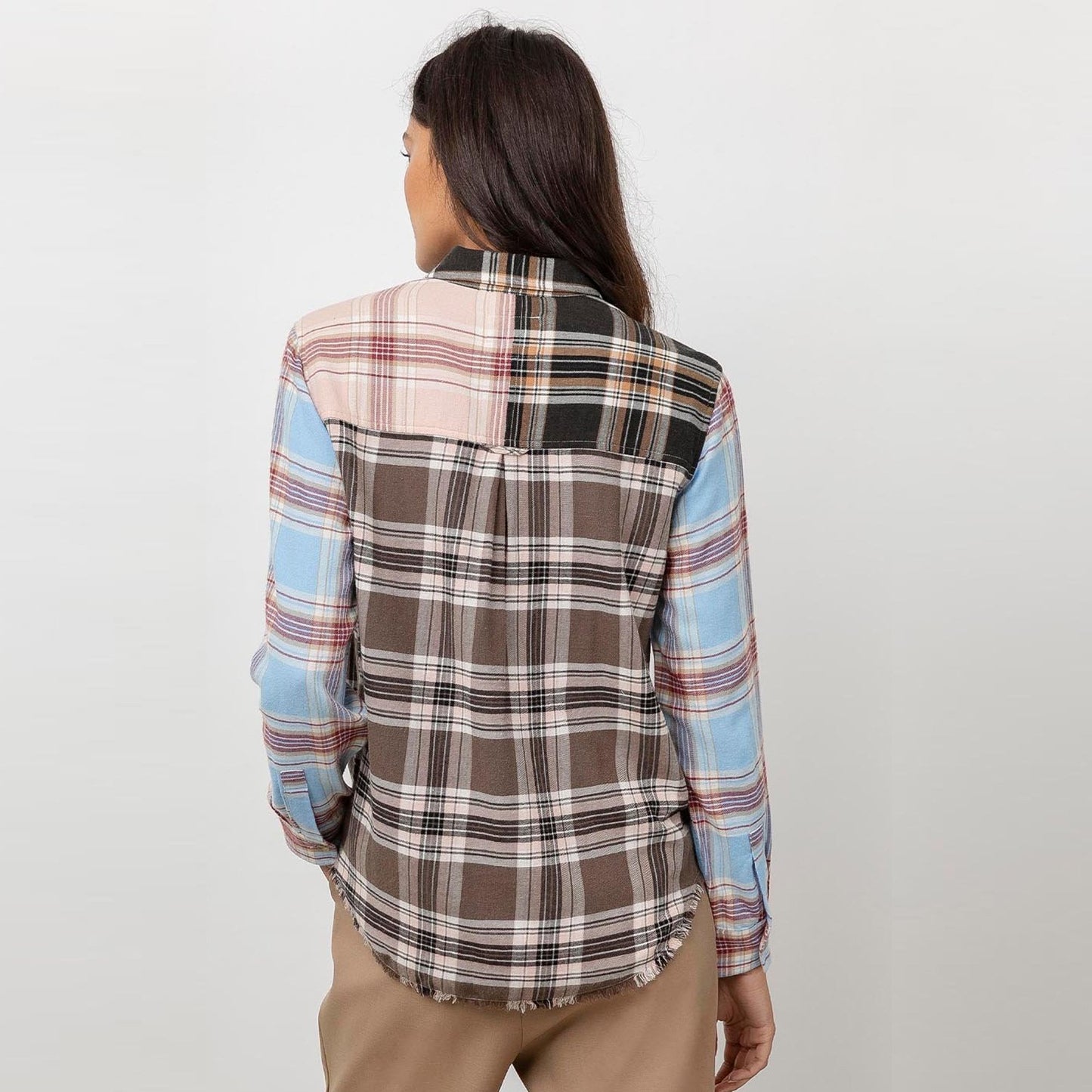 - Brando - Plaid Patchwork Shirt - Multi