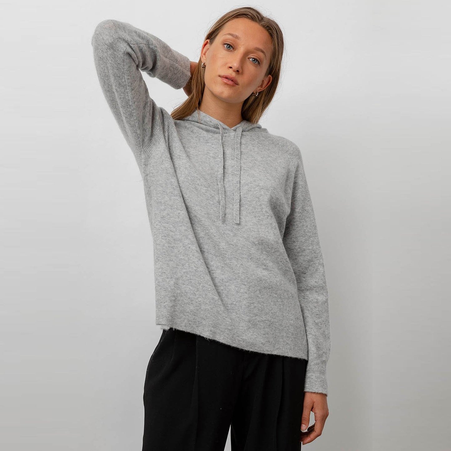 - Aster - Cashmere-Blend Hooded Sweater - Grey