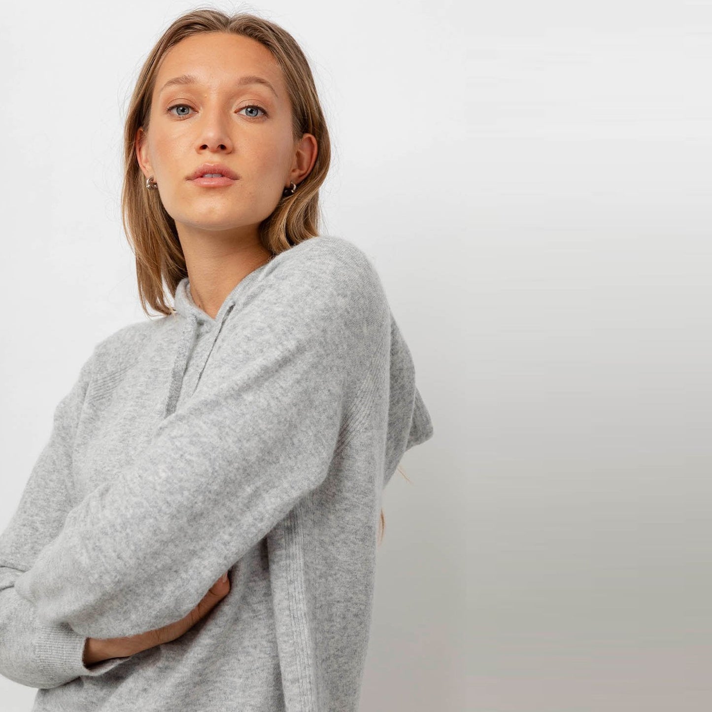 - Aster - Cashmere-Blend Hooded Sweater - Grey