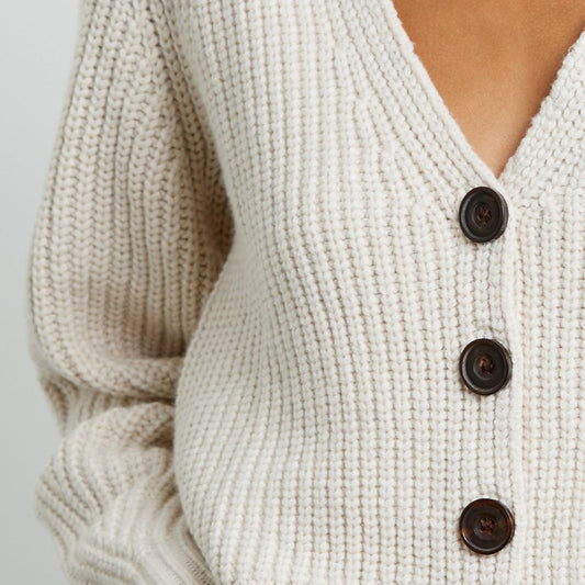 Josie - Knitted Cardigan - Taupe