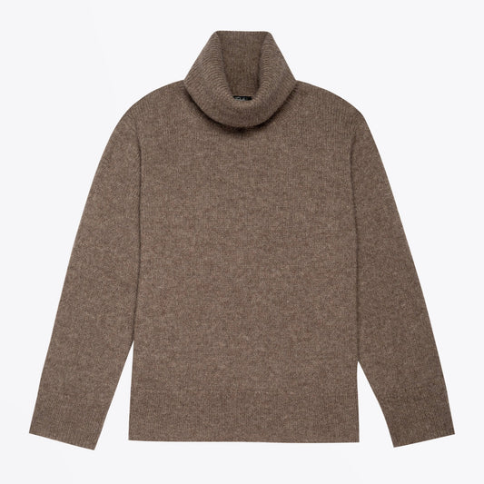 Imogen - Cashmere-Blend Turtleneck Sweater - Brown