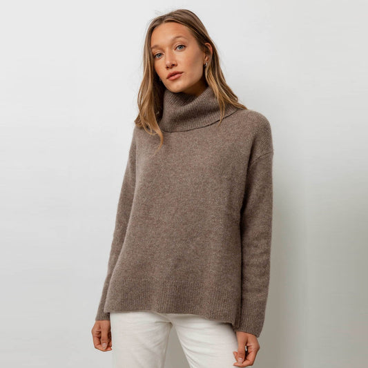 Imogen - Cashmere-Blend Turtleneck Sweater - Brown