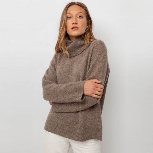 Imogen - Cashmere-Blend Turtleneck Sweater - Brown