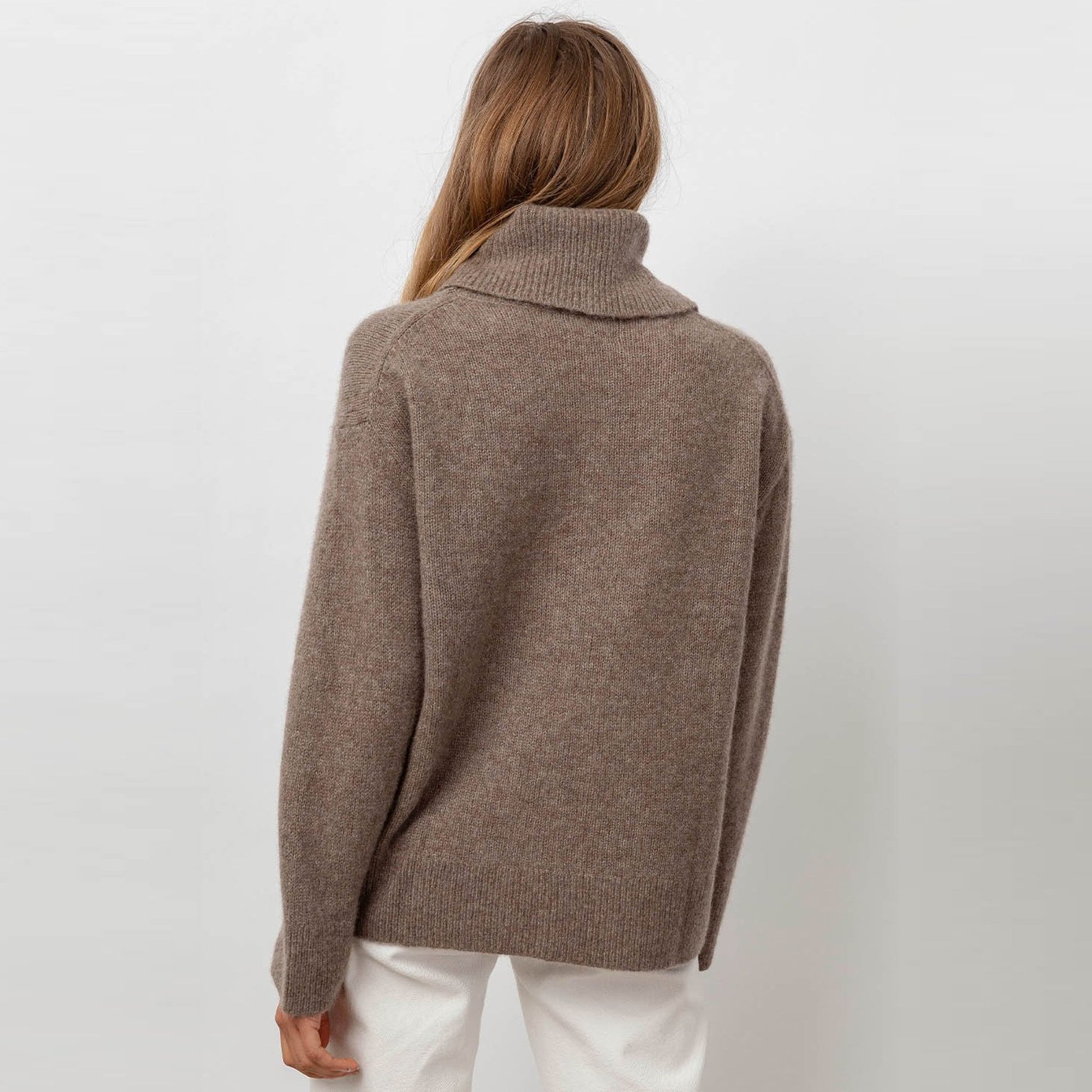 Rails Imogen - Cashmere-Blend Turtleneck Sweater - Brown