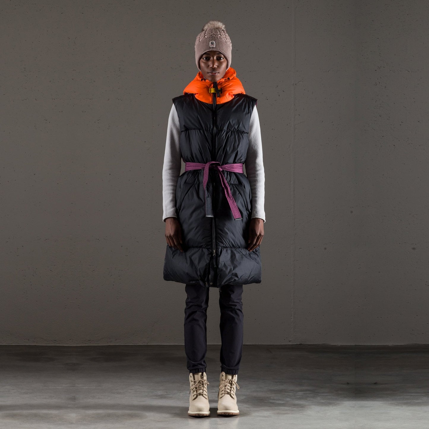 - Galen - Hooded Down Vest - Charcoal Grey