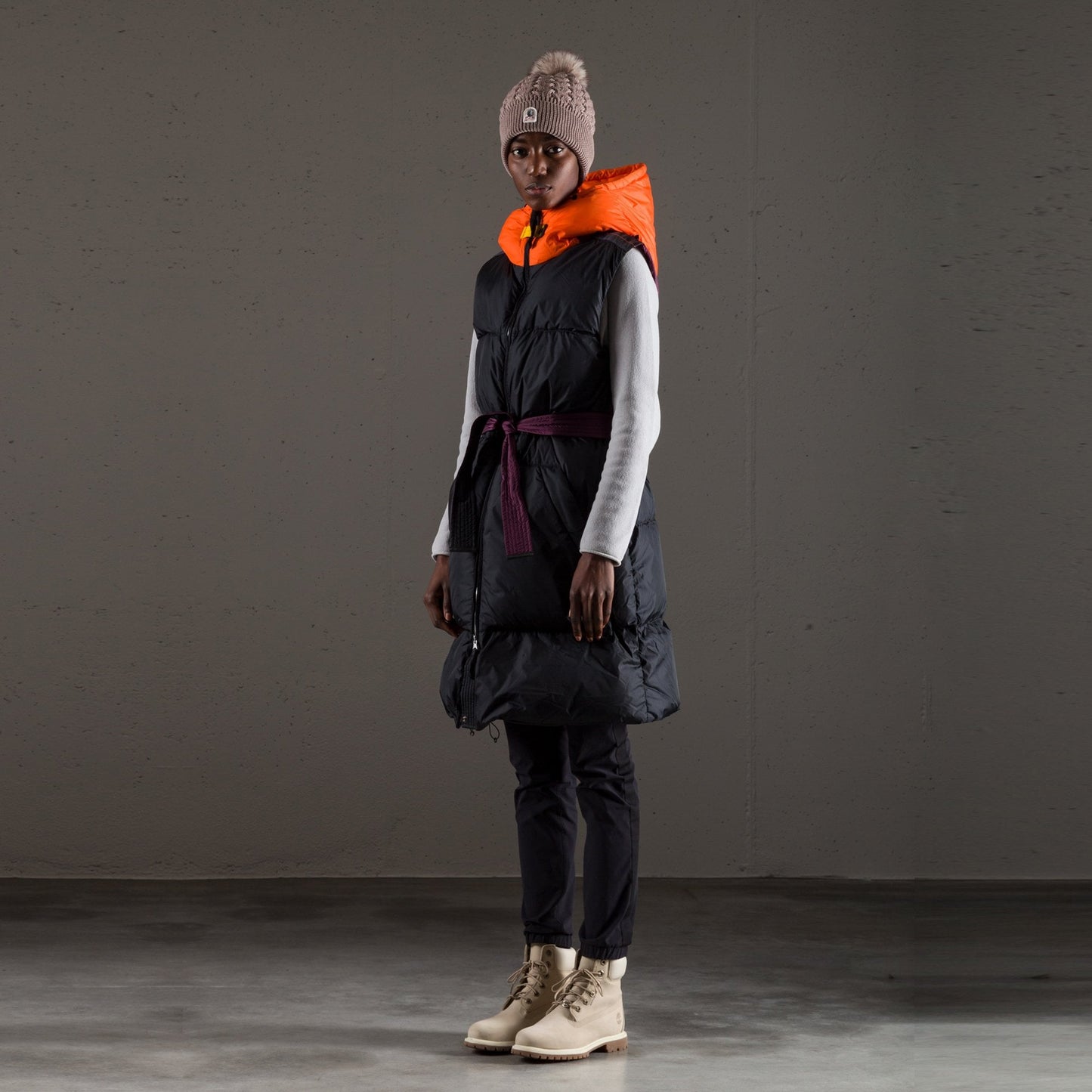 - Galen - Hooded Down Vest - Charcoal Grey