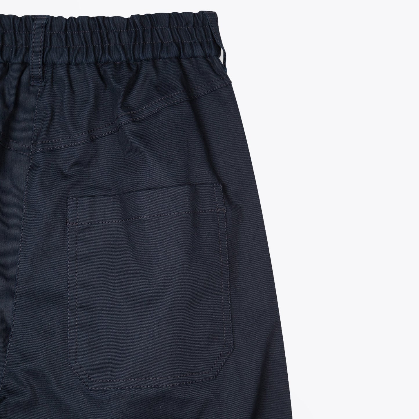 - Cotton-Twill Barrel Leg Trousers - Dark Navy