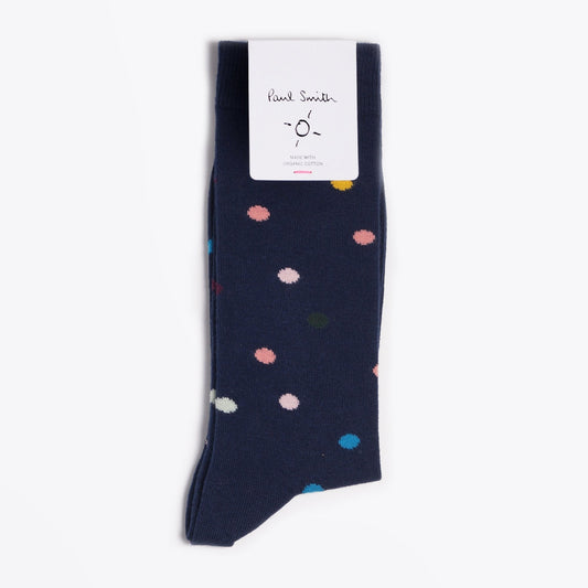 Multi Polka Dot Socks - Navy