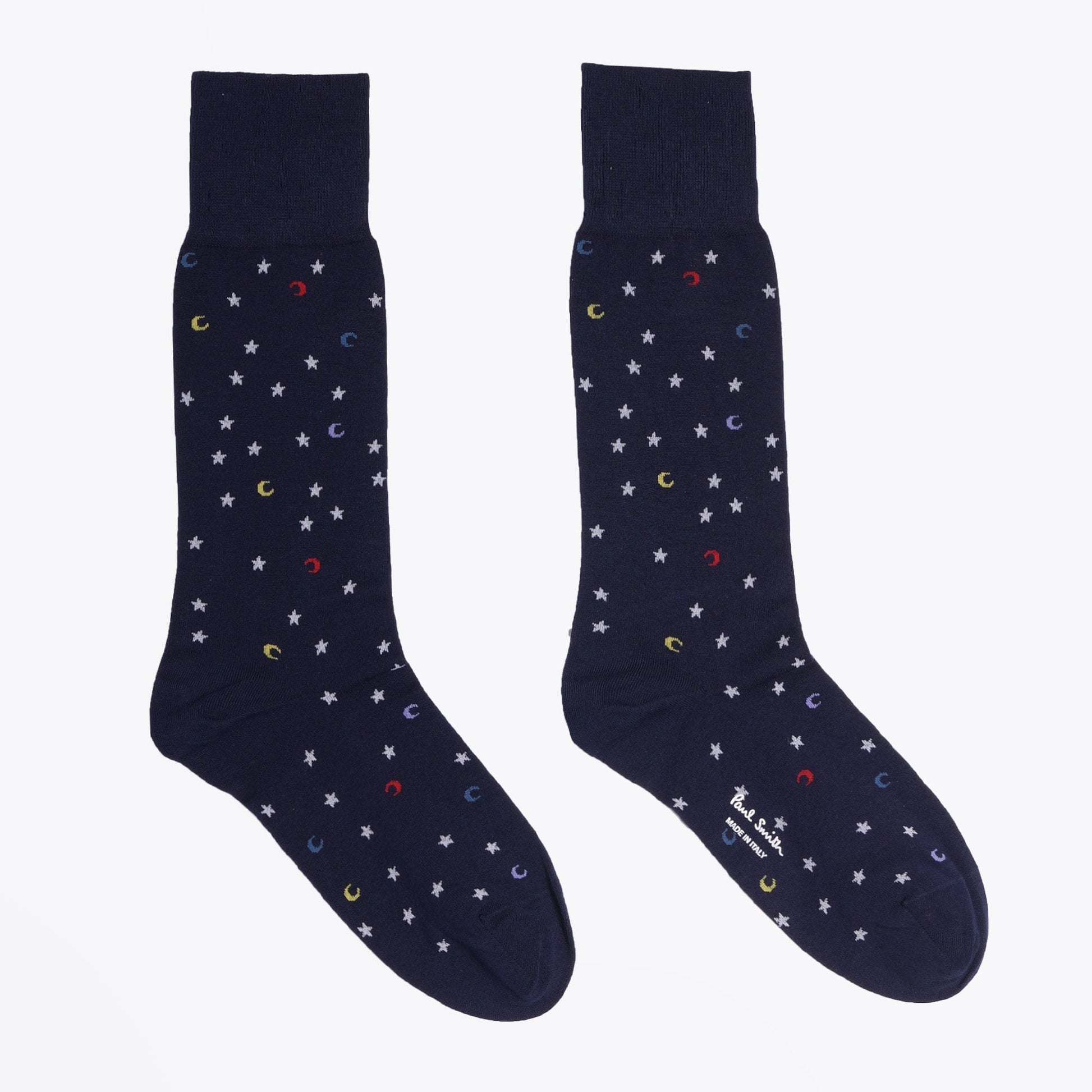 Paul Moon And Stars Socks - Navy