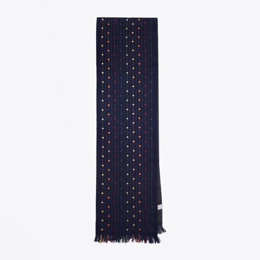 - Artist Polka Dot Scarf - Navy